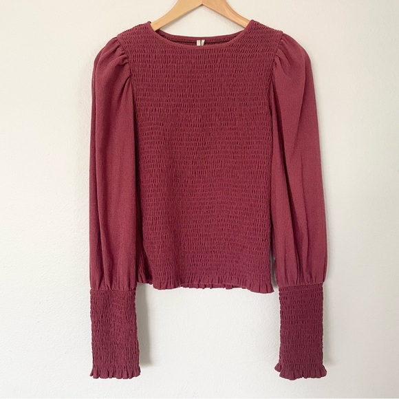 Anthropologie Smocked Puff-Sleeved Top size S - Picture 6 of 14